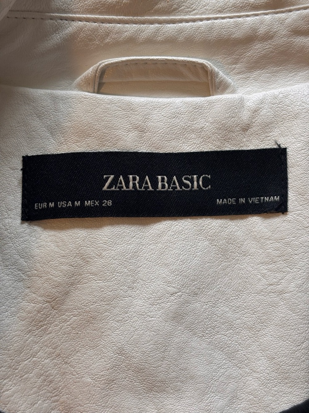 Zara Off White Lightweight Faux Leather Jacket Size M - Picture 8 of 16